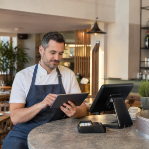 Modern EPOS system and card machine for UK small business finance investment