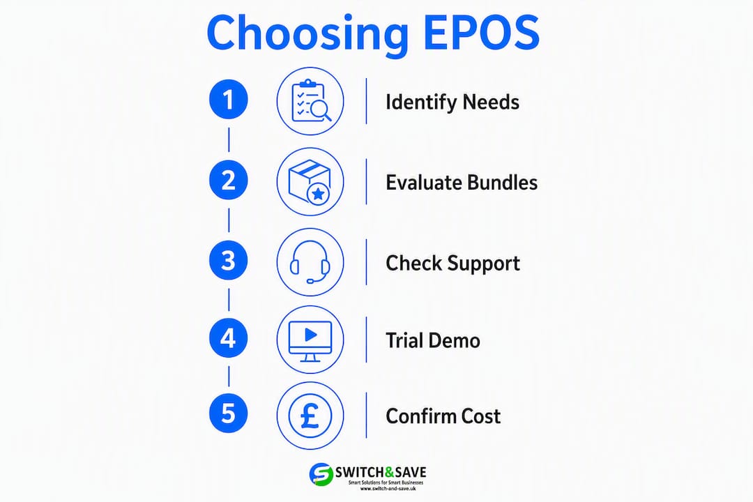 Infographic depicting steps to choose an EPOS system