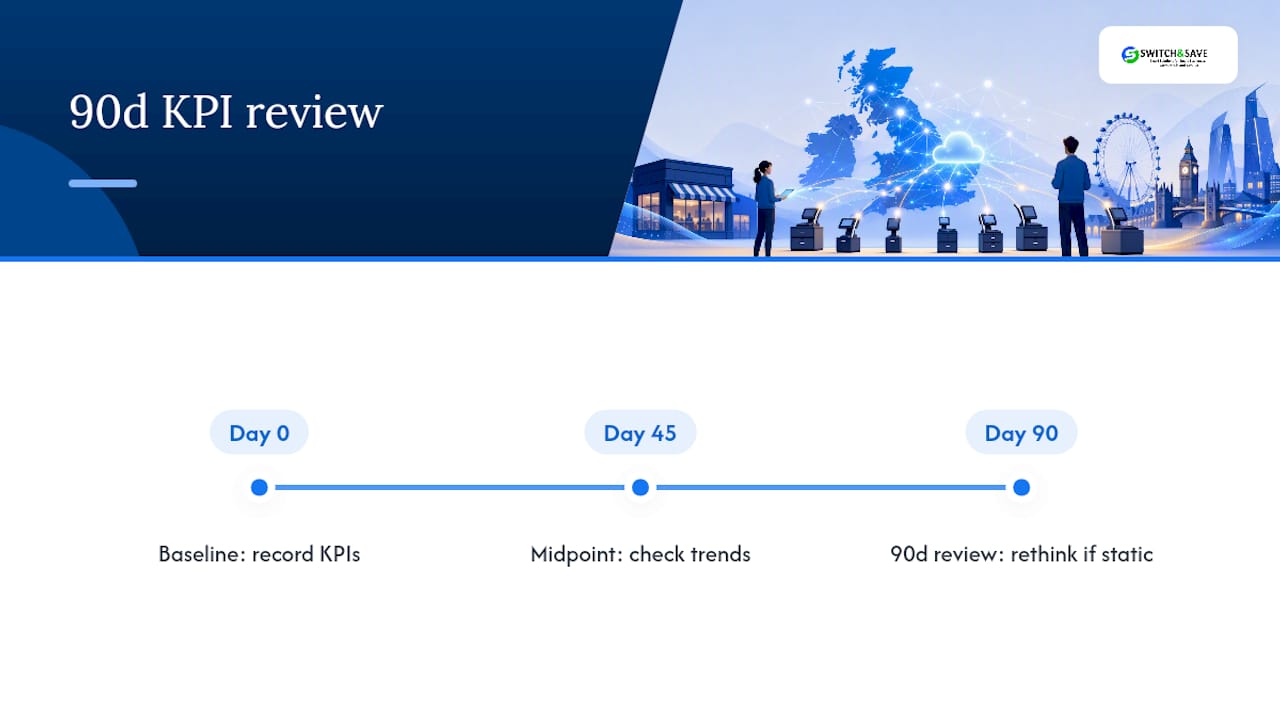 Three remote POS KPIs reviewed over 90 days