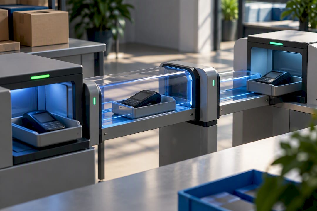 Secure payment terminal handoff stages