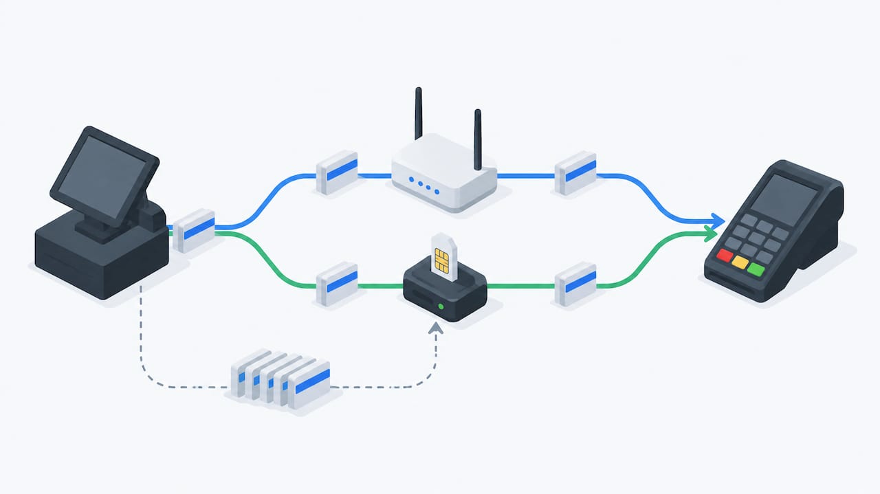 Dual connection paths supporting mobile payments