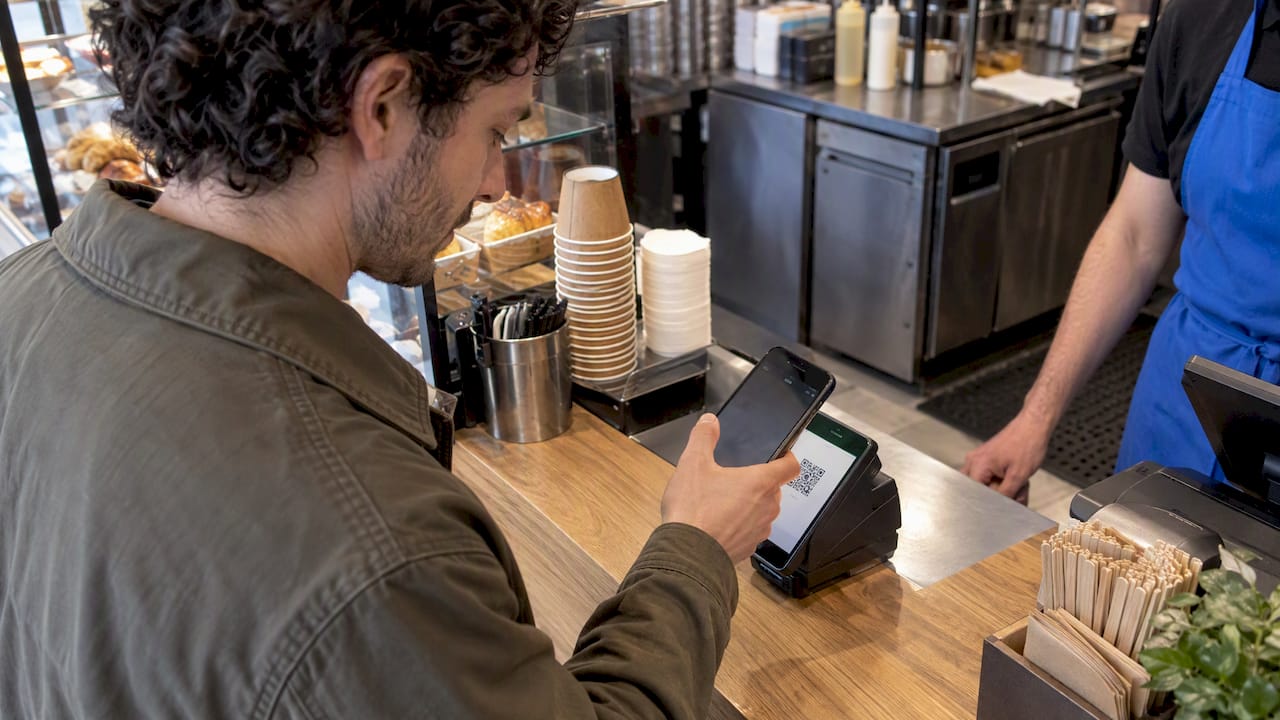 Customer scans a receipt QR at checkout